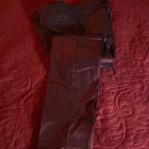 Metallic red skinny leg pants